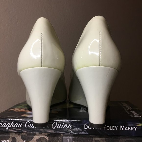 ALEX MARIE "Cadence" Patent Leather Cream Wedges - Picture 8 of 13
